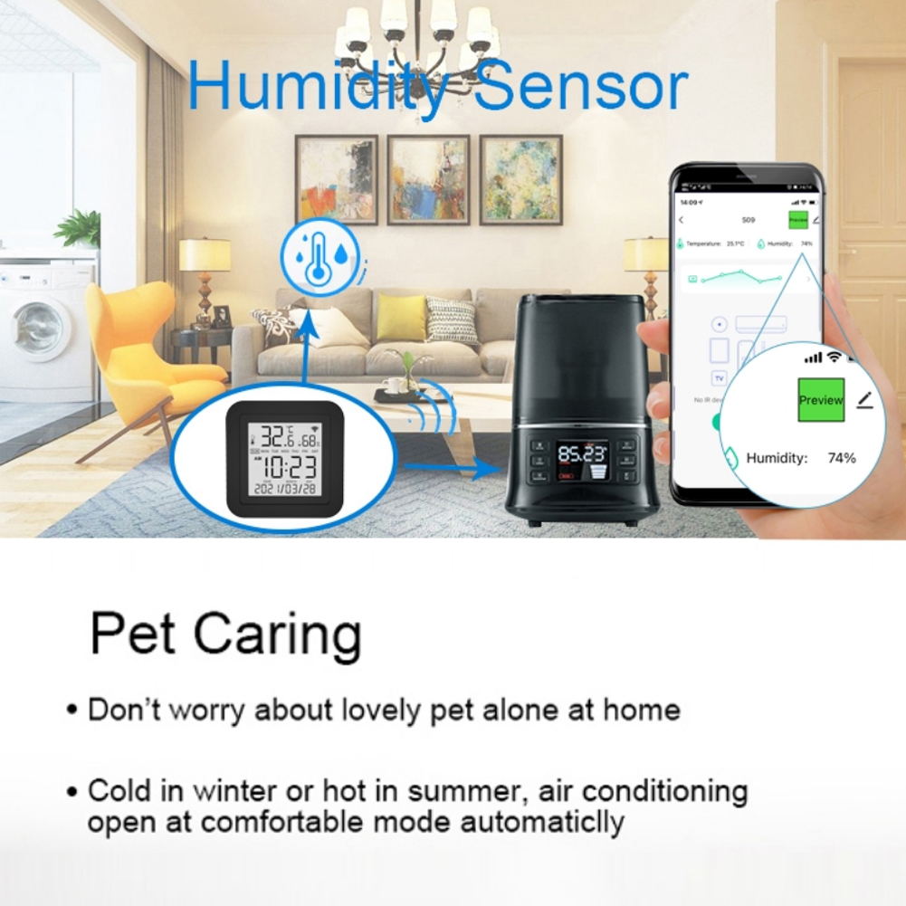 Zeegbee сензор за температура и влажност, IR Hub, дисплей  съвместим с  Tuya, Smart Life