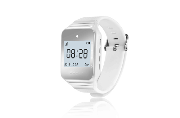 RGRS-C-P630 Безжичен приемник тип часовник, работи с 200 бутона, на дисплея се изписва номера на масата и типа на повикването, бял