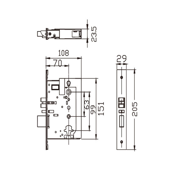 ANNA Хотелска брава, BLE, подходяща за външен монтаж,  SS304, памет последните 1000 събития, захранване 4 бр.АА батерии, механичен ключ, за безфалцови врати