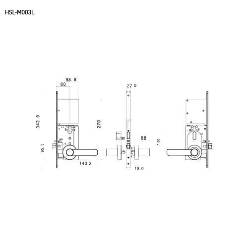 EMMA Хотелска брава с невидим четец, черен мат