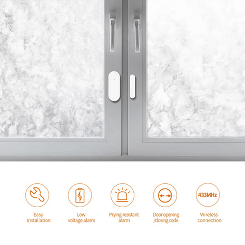 DS10 Безжичен магнитно контактен датчик 433MHz, съвместим с безжични, алармени системи (копие)