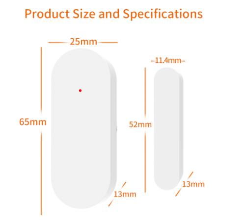 SMILE RF MC DS100 Безжичен датчик за врата, 433MHz, съвместим с безжична алармена система Smile