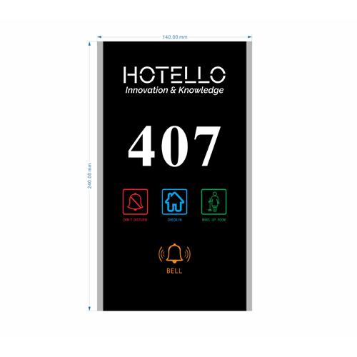 SILVERSIDE LED signage for hotel rooms with 5 types of indication and belll