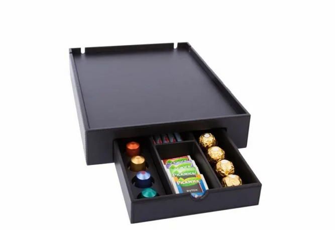 SPACE Luxury WELCOME Tray for electric kettle and coffee machine with drawer for coffee capsules