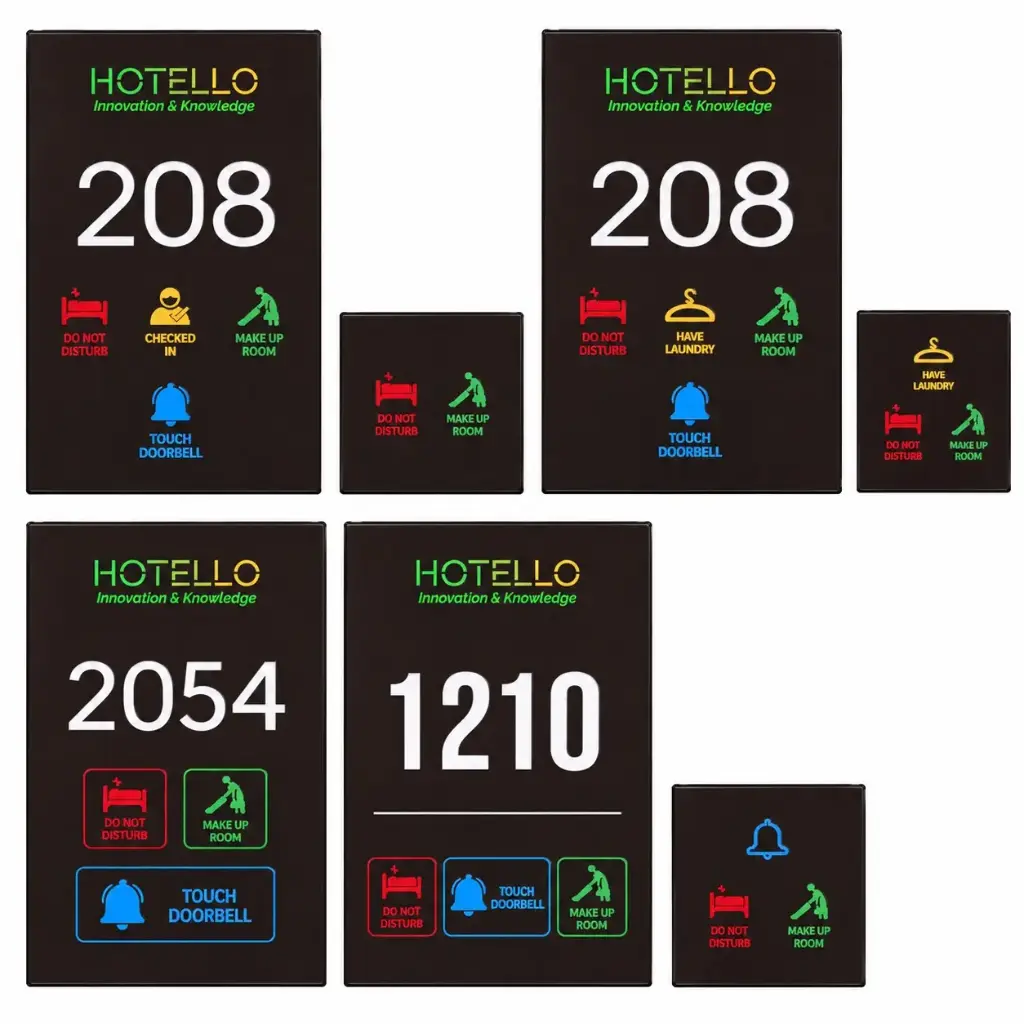 Hotello Identity 100 персонализиран комплект от тъч панел за врата и модул с два бутона и звънец
