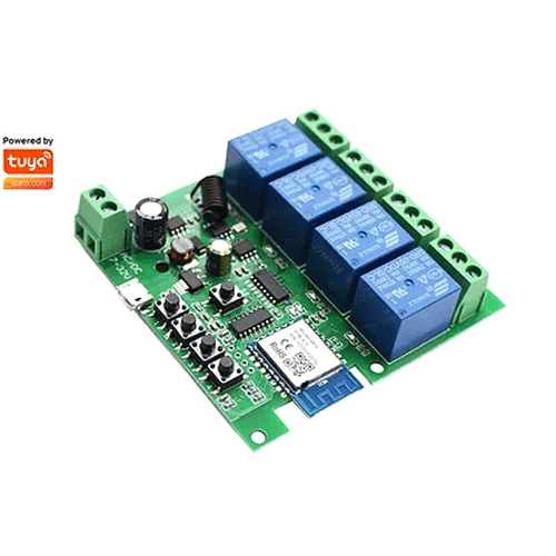 SMILE W4R WiFi смарт превключвател с четири релета, 220V, Съвместим с Smart Life, Tuya