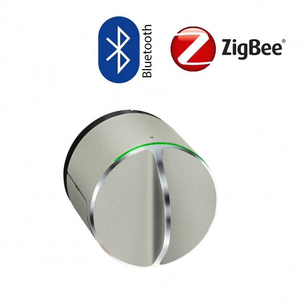 V3_BT_ZB Danalock V3 BT+ Zegbee е моторизиран заключващ модул, който лесно може да се монтира от вътрешната страна на вратата и се управлява удобно със смартфон.Съвместим е, с която и да е врата с механичен Евро профилен цилиндър.