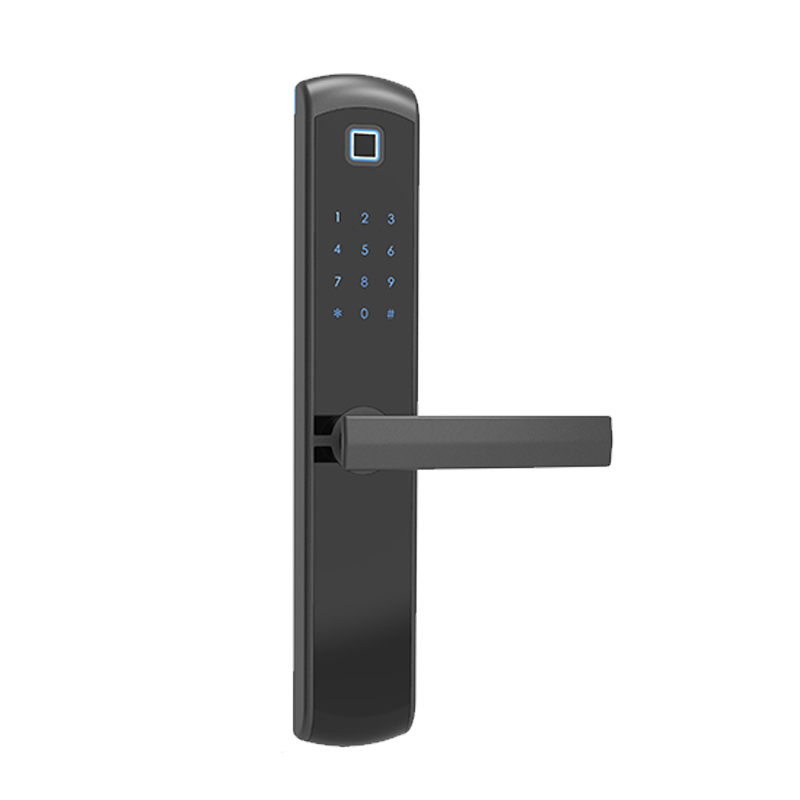 RGAC-L-BLE-M12SS-606 Bluetooth eлектронна брава с пръстов отпечатък, карта и код , инокс, захранване 4 бр.АА батерии, механичен ключ, за фалцови врати