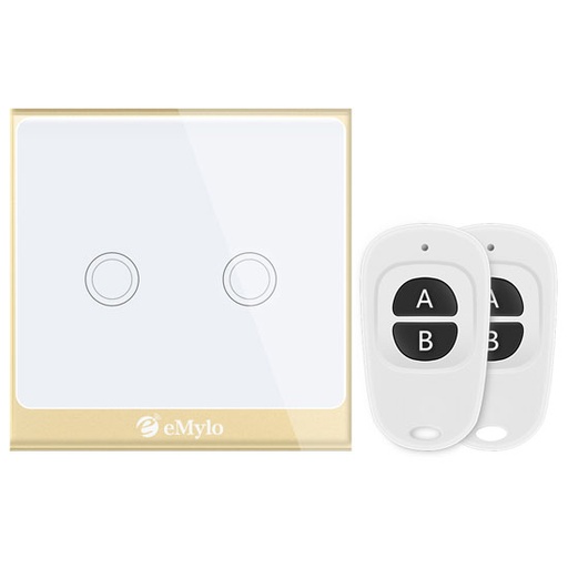 [460000013] SMILE THOUCH 2 RF WiFi Двоен сензорен ключ за осветление  с дистанционно управление
