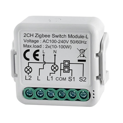 [460000073] SMILE MINI ZB2 Zigbee реле с дистанционно управление 220v , 2 релета, смарт реле за осветление 