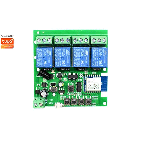 [460000080] SMILE W4R RF  WiFi+RF smart switch with 4 relays, 7-322V, inching, selflocking, interlock mode